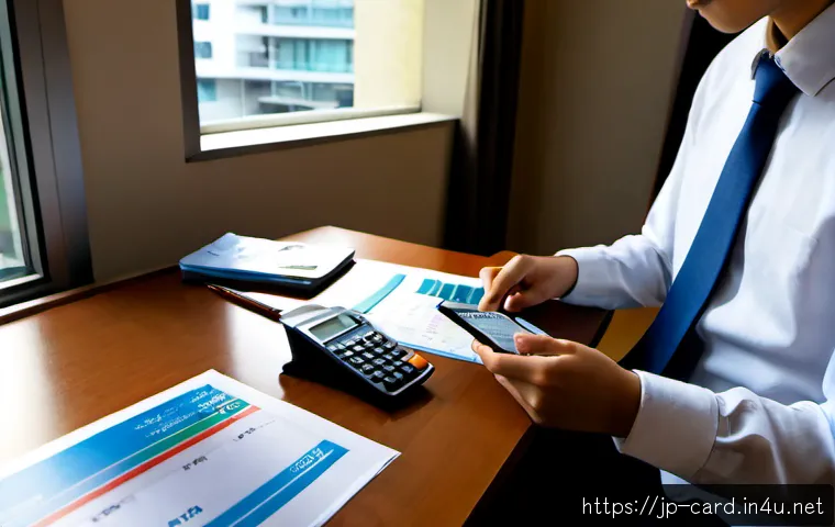 신용등급 올리는 팁 - Photorealistic Japanese young professional at a clean home desk, calmly reviewing a monthly budget w...