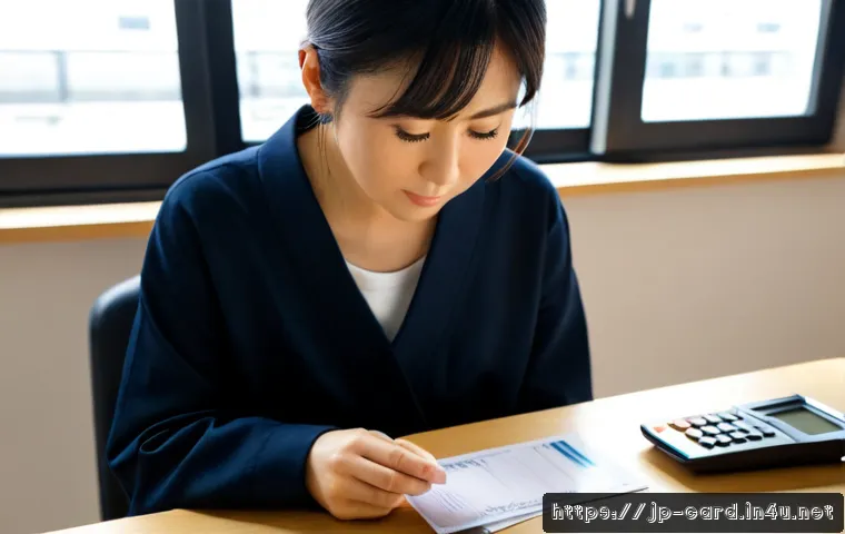 체크카드 연체 시 대처 - Photorealistic Japanese adult at a tidy home desk reviewing a debit card and a blank payment reminde...